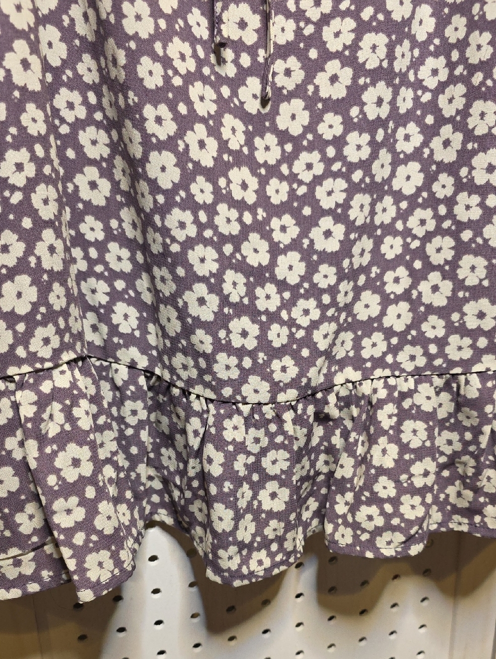 Pink Lily Lavender Floral Ruffle Mini Dress Large - Picture 3 of 8